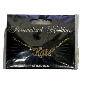 KATE Goldtone Rhinestone Accent 14.5" w 4.5" Multi Ring Ext Necklace